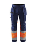 Pantalon artisan haute-visibilité +stretch Blåkläder 1558 Marine/Orange fluo Blaklader - 155818118953C