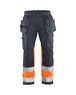 Pantalon artisan haute-visibilité +stretch Blåkläder 1558 Gris moyen/Orange fluo Blaklader - 155818119653C
