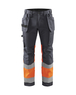 Pantalon artisan haute-visibilité +stretch Blåkläder 1558 Gris moyen/Orange fluo Blaklader - 155818119653C