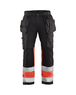 Pantalon artisan haute-visibilité +stretch Blåkläder 1558 Noir/Rouge fluo Blaklader - 155818119955C