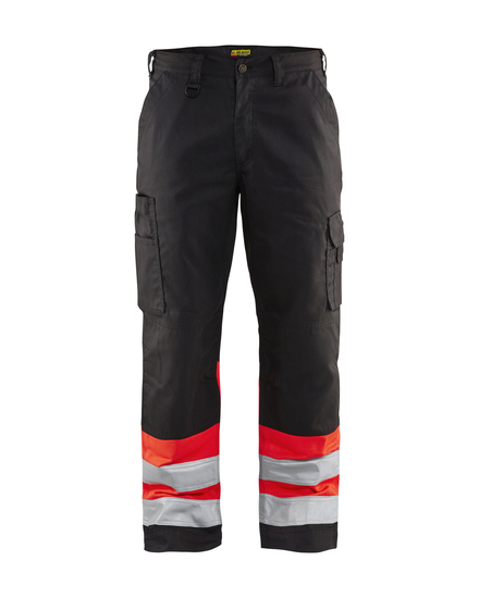 Pantalon artisan haute visibilité Blåkläder 1564 Noir/Rouge fluo Blaklader - 156418119955C