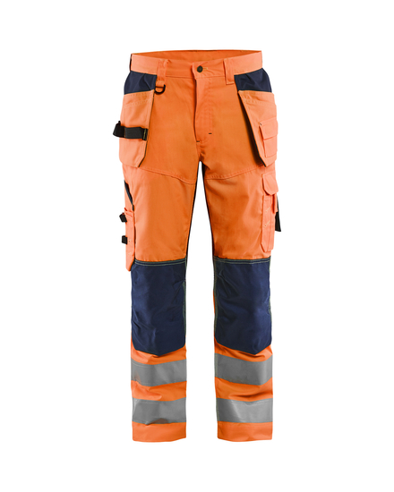 Pantalon artisan aéré haute visibilité +stretch Blåkläder 1565 Orange fluo/Marine Blaklader - 156518115389C