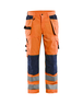 Pantalon artisan aéré haute visibilité +stretch Blåkläder 1565 Orange fluo/Marine Blaklader - 156518115389C