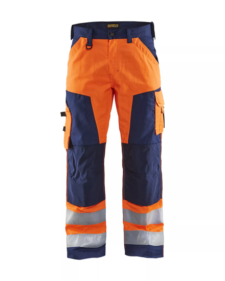 Pantalon artisan haute visibilité Blåkläder 1566 Orange fluo/Marine Blaklader - 156618115389C