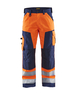 Pantalon artisan haute visibilité Blåkläder 1566 Orange fluo/Marine Blaklader - 156618115389C