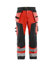 Pantalon artisan softshell haute-visibilité Blåkläder 1567 Rouge fluo/Noir Blaklader - 156725175599C