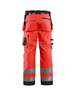 Pantalon artisan softshell haute-visibilité Blåkläder 1567 Rouge fluo/Noir Blaklader - 156725175599C