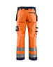Pantalon artisan haute-visibilité Blåkläder 1568 Orange fluo/Marine Blaklader - 156818115389C