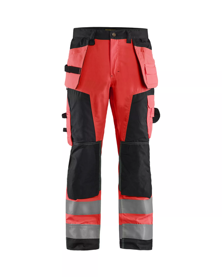 Pantalon artisan haute-visibilité Blåkläder 1568 Rouge fluo/Noir Blaklader - 156818115599C