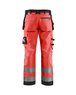 Pantalon artisan haute-visibilité Blåkläder 1568 Rouge fluo/Noir Blaklader - 156818115599C