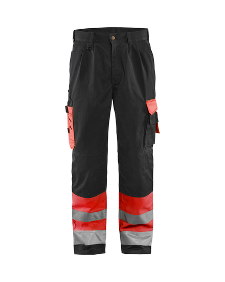 Pantalon artisan haute-visibilité Blåkläder 1584 Rouge fluo/Noir Blaklader - 158418605599C