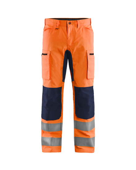 Pantalon artisan haute-visibilité +stretch Blåkläder 1585 Orange fluo/Marine Blaklader - 158518115389C