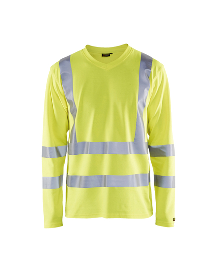 T-shirt manches longues col V haute-visibilité anti-UV Blåkläder 3381 Jaune fluo Blaklader - 338110703300