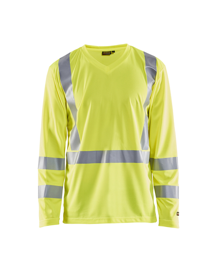 T-shirt manches longues col V haute visibilité anti-UV anti-odeur Blåkläder 3383 Jaune fluo Blaklader - 338310113300