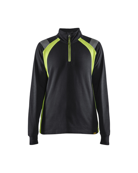 Sweat zippé femme Blåkläder 3403 Noir/Jaune fluo Blaklader - 340311589933