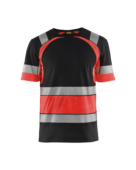 T-shirt haute-visibilité Blåkläder 3421 Noir/Rouge fluo Blaklader - 342110309955