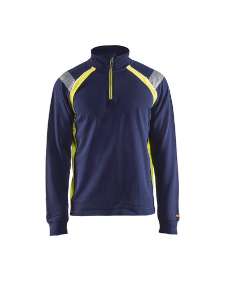 Sweat col camionneur détails fluo Blåkläder 3432 Marine/Jaune fluo Blaklader - 343211588933