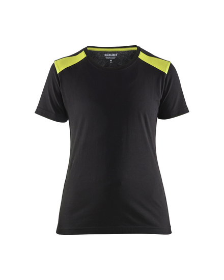 T-shirt femme Blåkläder 3479 Noir/Jaune fluo Blaklader - 347910429933