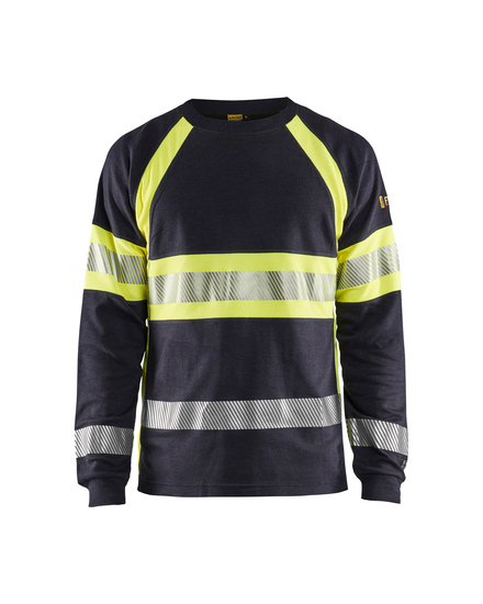 T-shirt manches longues retardant flamme inhérent Blåkläder 3484 Marine/Jaune fluo Blaklader - 348417618933