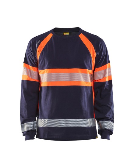 T-shirt manches longues haute-visibilité Blåkläder 3510 Marine/Orange fluo Blaklader - 351010308853