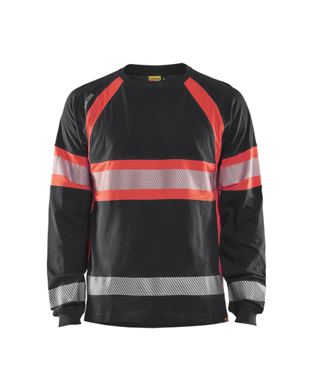 T-shirt manches longues haute-visibilité Blåkläder 3510 Noir/Rouge fluo Blaklader - 351010309955