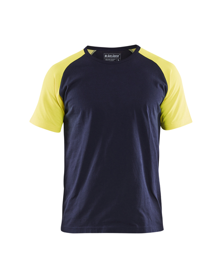 T-shirt détails fluo Blåkläder 3515 Marine/Jaune fluo Blaklader - 351510308833