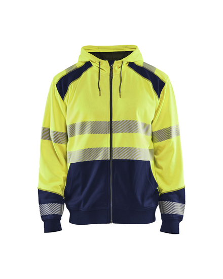 Sweat zippé à capuche haute-visibilité Blåkläder 3546 Jaune fluo/Marine Blaklader - 354625283389