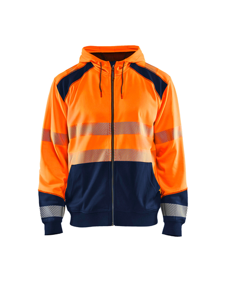 Sweat zippé à capuche haute-visibilité Blåkläder 3546 Orange fluo/Marine Blaklader - 354625285389