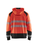 Sweat zippé à capuche haute-visibilité Blåkläder 3546 Rouge fluo/Noir Blaklader - 354625285599