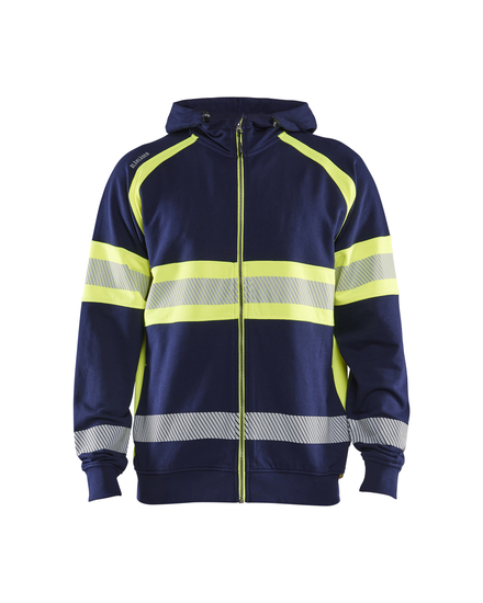 Sweat à capuche haute-visibilité Blåkläder 3552 Marine/Jaune fluo Blaklader - 355211588933