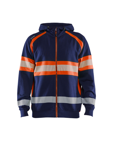 Sweat à capuche haute-visibilité Blåkläder 3552 Marine/Orange fluo Blaklader - 355211588953