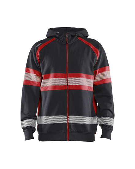 Sweat à capuche haute-visibilité Blåkläder 3552 Noir/Rouge fluo Blaklader - 355211589955