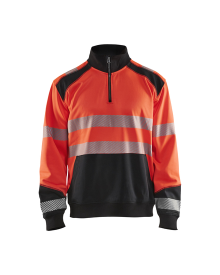 Sweat col camionneur haute-visibilité Blåkläder 3556 Rouge fluo/Noir Blaklader - 355625285599