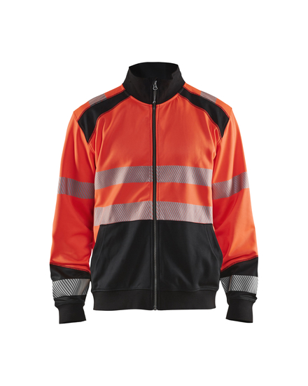 Sweat zippé haute-visibilité Blåkläder 3558 Rouge fluo/Noir Blaklader - 355825285599