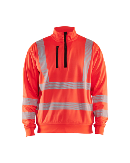Sweat col zippé haute-visibilité Blåkläder 3564 Rouge fluo Blaklader - 356425385500