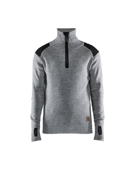 Sweat en laine col zippé Blåkläder 4630 Gris chiné/Gris foncé Blaklader - 463010719098