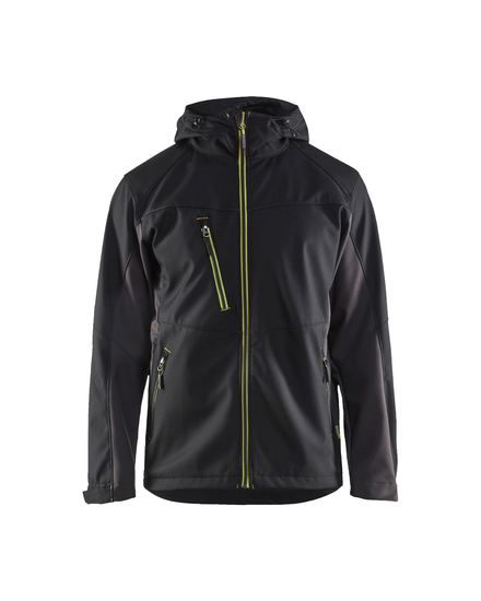 Veste Softshell à capuche Blåkläder 4753 Noir/Jaune fluo Blaklader - 475325169933