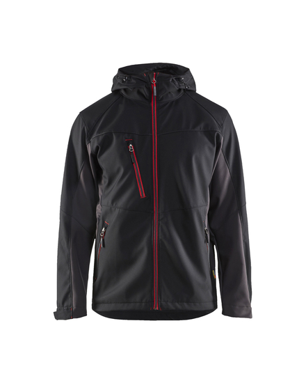 Veste Softshell à capuche Blåkläder 4753 Noir/Rouge Blaklader - 475325169956