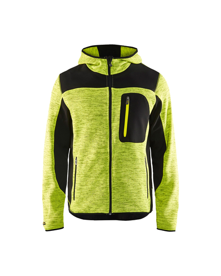 Veste tricotée à capuche Blåkläder 4930 Jaune fluo/Noir Blaklader - 493021173399