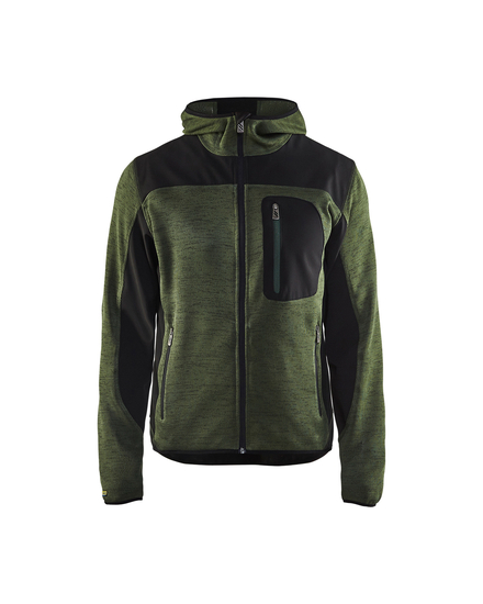 Veste tricotée à capuche Blåkläder 4930 Vert armée/Noir Blaklader - 493021174699