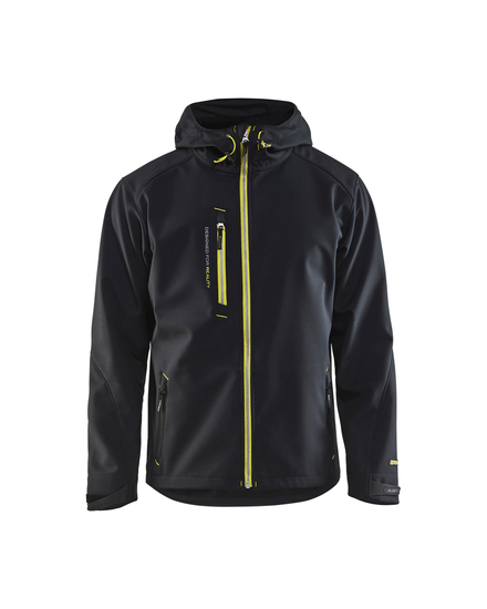Veste Softshell à capuche Blåkläder 4949 Noir/Jaune fluo Blaklader - 494925179933