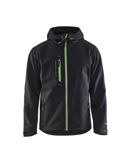 Veste Softshell à capuche Blåkläder 4949 Noir/vert Blaklader - 494925179942