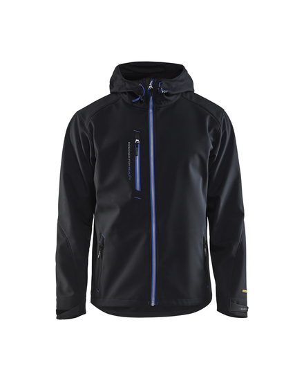Veste Softshell à capuche Blåkläder 4949 Noir/Bleu roi Blaklader - 494925179985
