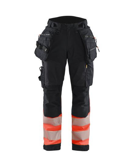 Pantalon Softshell Haute-Visibilité Femme Blåkläder 7114 Noir/Rouge fluo Blaklader - 711425139955C