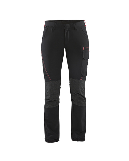 Pantalon maintenance stretch 4D femme Blåkläder 7122 Noir/Rouge Blaklader - 712216459956C