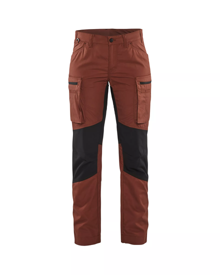 Pantalon maintenance +stretch femme Blåkläder 7159 Rouge brique/Noir Blaklader - 715918455999C