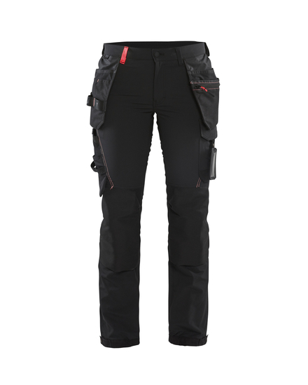 Pantalon artisan stretch 4D femme Blåkläder 7192 Noir/Rouge Blaklader - 719216459956C