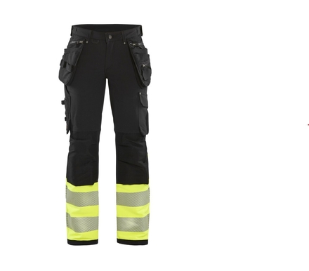 Pantalon stretch 4D haute-visibilité femme Blåkläder 7193 Noir/Jaune fluo Blaklader - 719316429933C