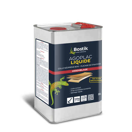 Colle néprène liquide AGOPLAC DI LIQ QUIDE Ambré - 5L - BOSTIK - 30604660