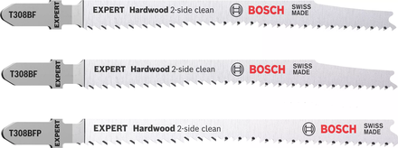 Lame de scie sauteuse expert 'hardwood 2-side clean', 3 pces bosch - 2608900549